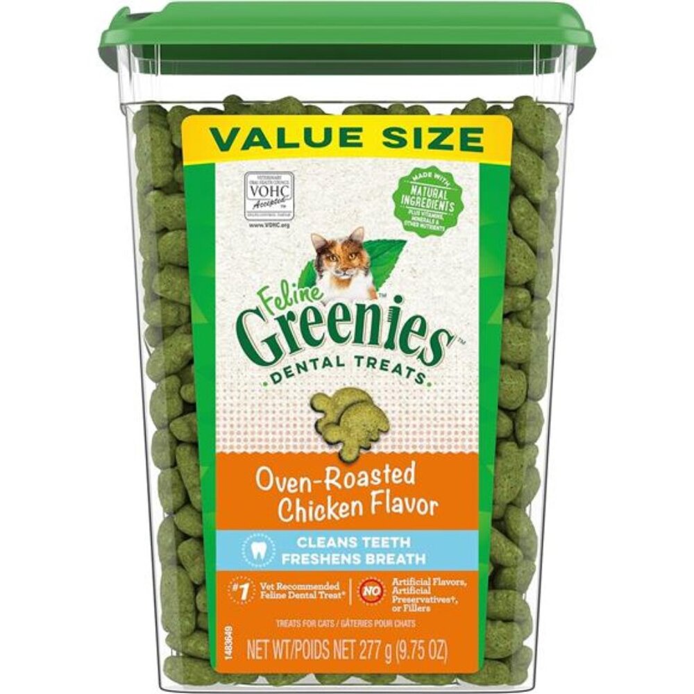 Adult Dental Cat Treats, Oven Roasted Chicken Flavor, 9.75 oz.